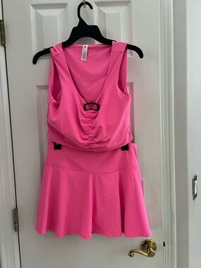 Hot Pink Athletic top and skirt set